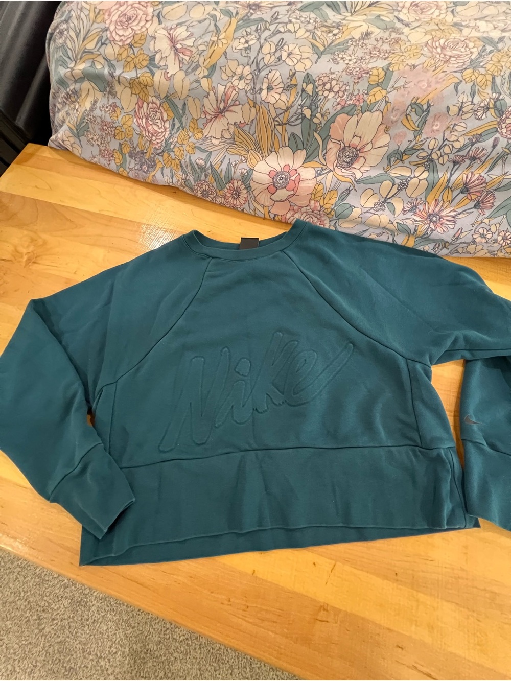 Nike Teal Embossed Logo Crewneck Sweatshirt